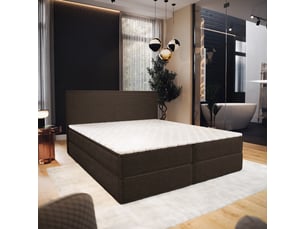 Lit avec rangement 180x200 cm <strong>MASSENO</strong> <strong></strong> coloris marron
