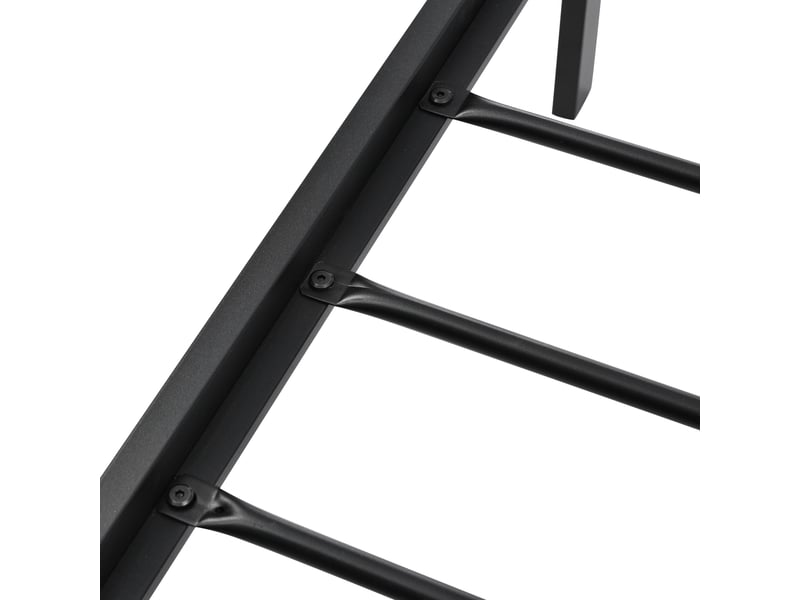  Lit 1 place 90x200cm, lit métal avec tête de lit et sommier, rangement, lit jeune, noir+marron  - Conforama R