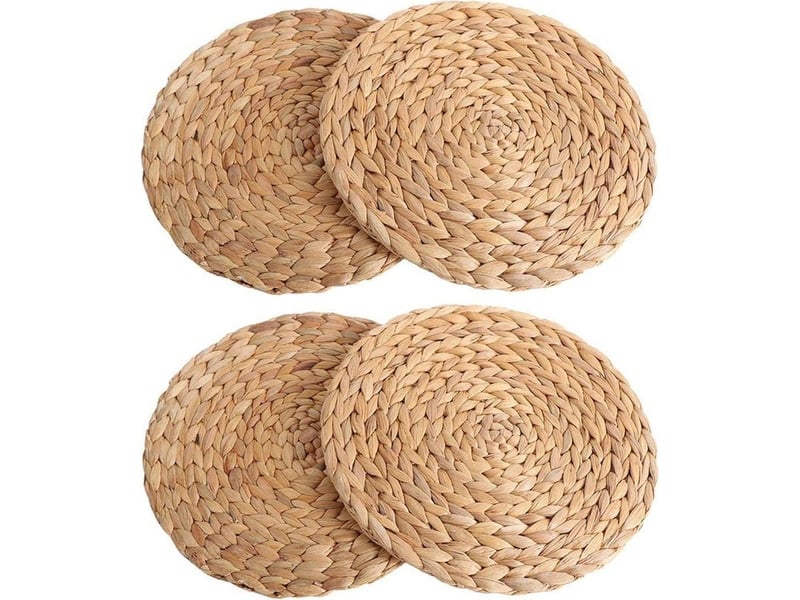  Lot de 4 sets de table ronds en jacinthe d'eau 30cm – tissage serré – résistants à la chaleur jusqu'à 30°c – protection durable pour vaisselle – mowze  - Conforama D