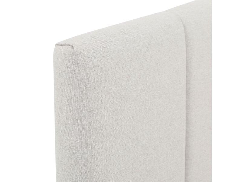  Lit double olbia 140 x 190 avec sommier en tissu - gris clair  - Conforama D
