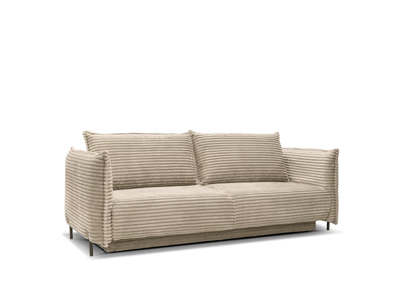  Canapé sorrento - velours côt. Beige - droit - convert. - 3pl 3CA60.AM.3D.C.02 - Conforama E