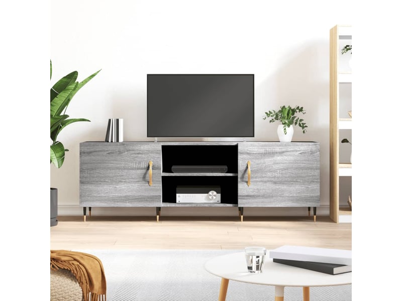  Meuble tv - banc tv - meuble de rangement sonoma gris 150x30x50 cm bois d'ingénierie  - Conforama B