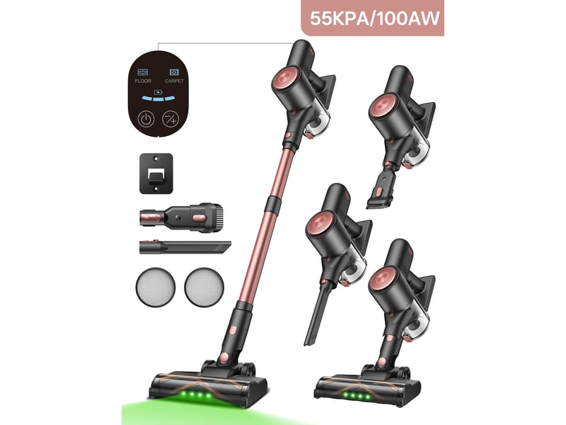  Vactidy blitz v10 pro-aspirateur balai sans fil-55kpa100aw-45min-éclairage led-tube télescopique-aspirateur pour poils d'animauxtapissols  - Conforama A