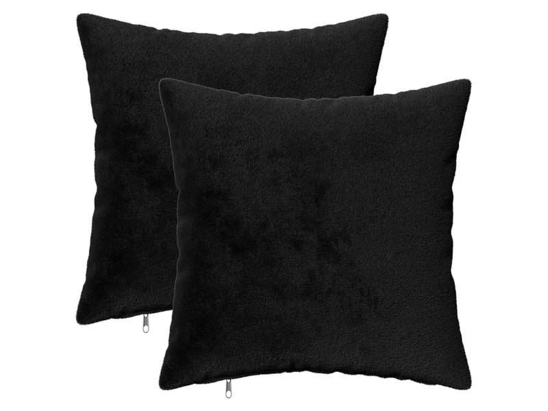 Lot de 2 housses de coussin heerlen noir 30 x 30 cm flanelle cf49462 - Conforama B
