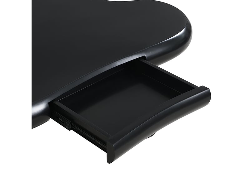  Table basse 98x65,5x40 cm design nuage avec tiroir, éclairage led 16 couleurs, contemporain, pour le salon, mdf, noir  - Conforama E