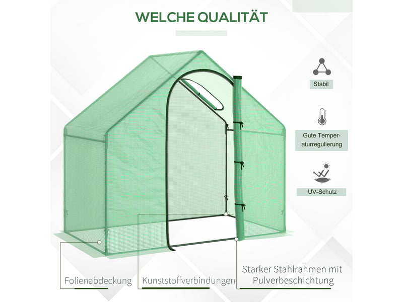  Serre d'extérieur avec fenêtre et porte, serre en acier pour jardin, 180x100x168cm, vert Aosom - Conforama E