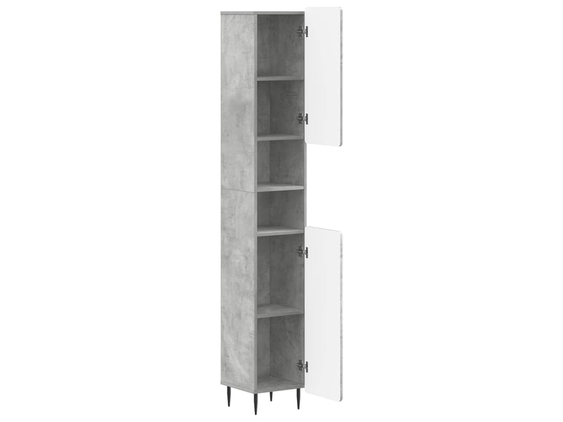 Colonne de salle de bain avec étagère ouverte zwolle gris béton  - Conforama C
