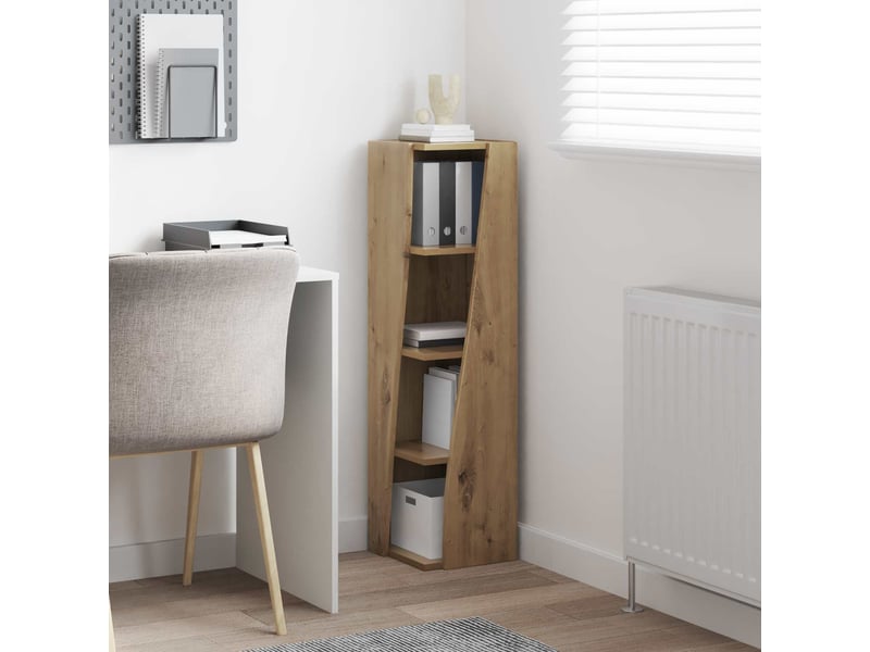  Meuble d'angle, meuble de rangement salon 27,5x27x102cm bois d'ingénierie chêne artisanal  - Conforama D