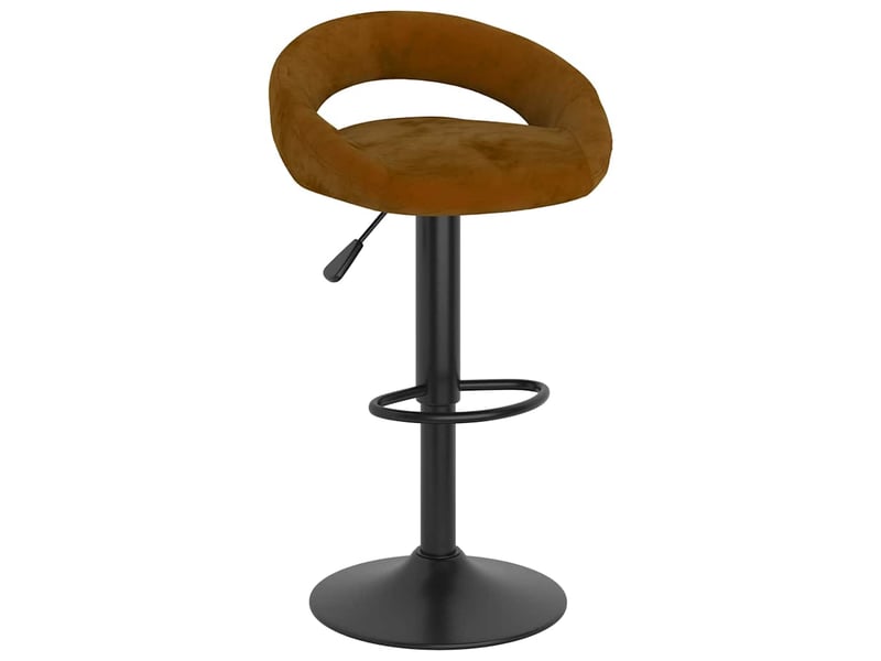  Lot de 2 tabouret de bar, chaise de bar marron velours shl25679  - Conforama C