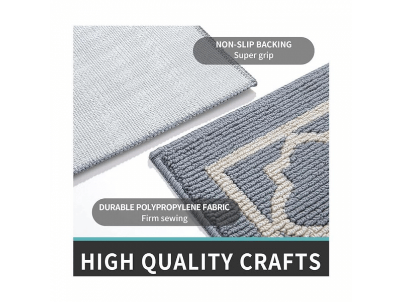  Paillasson antidérapant,tapis de porte intérieur et extérieur absorbant et résistant,tapis d'entrée lavable en machine,anti-poussière - 60 x 90 cm,gri  - Conforama D