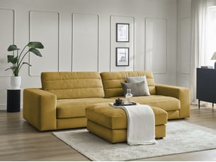 Canapé droit fixe BOBOCHIC SIERRA 4 places Velours jaune