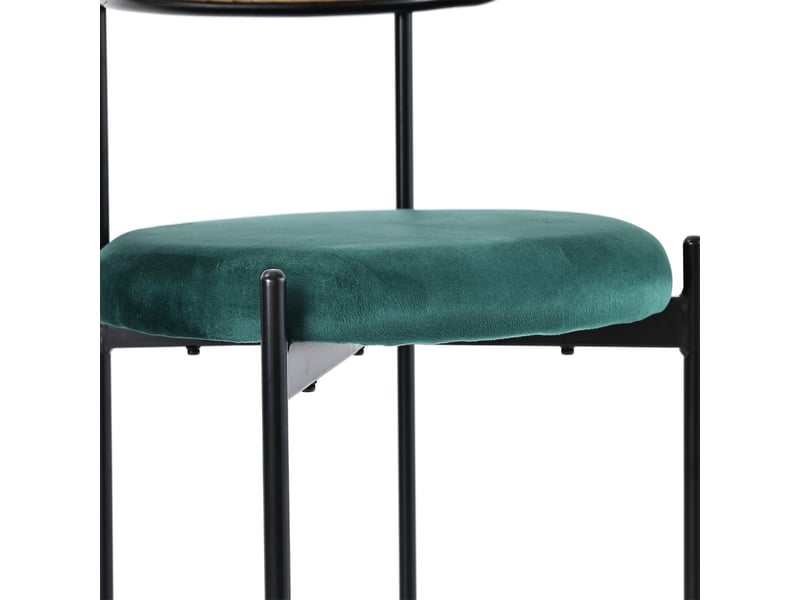 Lot de 4 chaises de salle à manger en velours vert, pieds en métal PP308605AAA - Conforama E