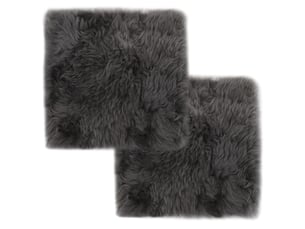Lot de 2 coussins de chaise gris clair 40x40 cm mouton véritable dec021288