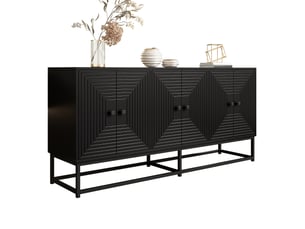 Buffet 6 porte(s) 0 tiroir(s) - 160 cm coloris noir