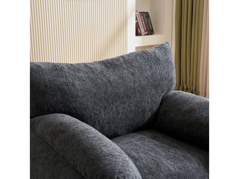  Fauteuil 96x82x84 cm, fauteuil de détente, canapé une place, accoudoirs confortables, mousse+tissu chenille, gris  - Conforama E