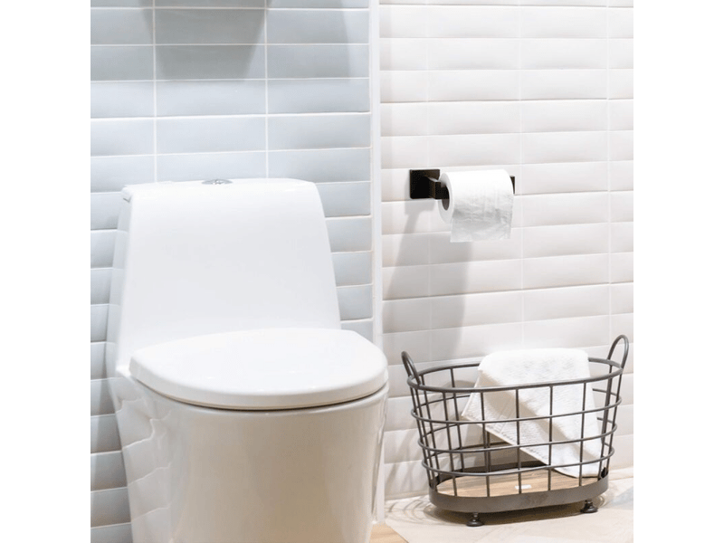  Porte-papier toilette carré en acier inoxydable noir pour salle de bain et cuisine  - Conforama E