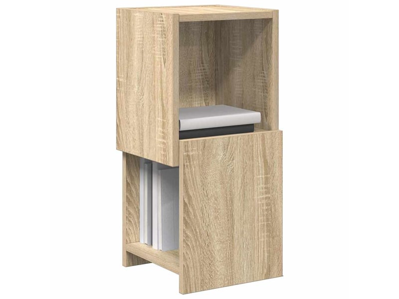 Meuble d'angle, meuble de rangement salon 25,5x25x55cm bois d'ingénierie chêne sonoma  - Conforama C
