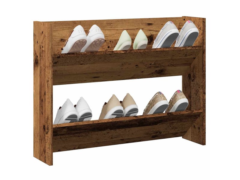  Meuble à chaussure, armoire à chaussures murale vieux bois bois d'ingénierie  - Conforama B