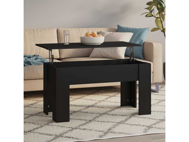  Table basse - table de salon - table à thé noir 101x49x52 cm bois d'ingénierie  - Conforama B