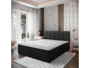 Lit avec rangement 140x200 cm <strong>MASSENO</strong>  <strong></strong> coloris noir