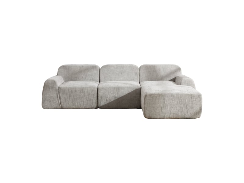  Canapé modulable en chenille 3 places gris - sans montage mousse haute élasticité  - Conforama A
