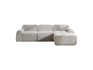 Canapé modulable en chenille 3 places gris - sans montage mousse haute élasticité