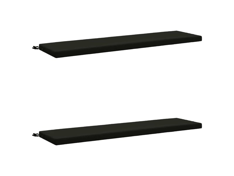 Lot de 2 coussins de banc, coussins d'assise soest 100 % polyester noir cf57297 - Conforama A