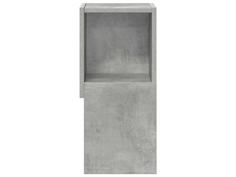  Meuble d'angle, meuble de rangement salon 25,5x25x55cm bois d'ingénierie gris béton  - Conforama E