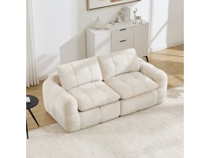 Canapé droit fixe <strong></strong> <strong></strong> 2 places Tissu beige