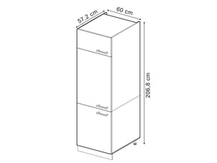 Vicco armoire haute, chêne doréanthracite, 60cm
