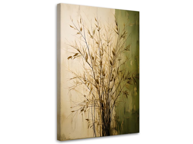  Tabelau sur toile, herbes délicates sur fond beige 30x45 1334479539 - Conforama A