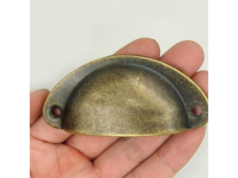  Lot de 10 poignées de tiroir rétro en métal pour meubles de cuisine porte d'armoire placards avec boutons meubles en laiton antique  - Conforama C