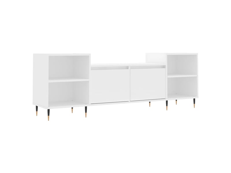  Meuble tv - banc tv - meuble de rangement blanc 160x35x55 cm bois d'ingénierie  - Conforama A
