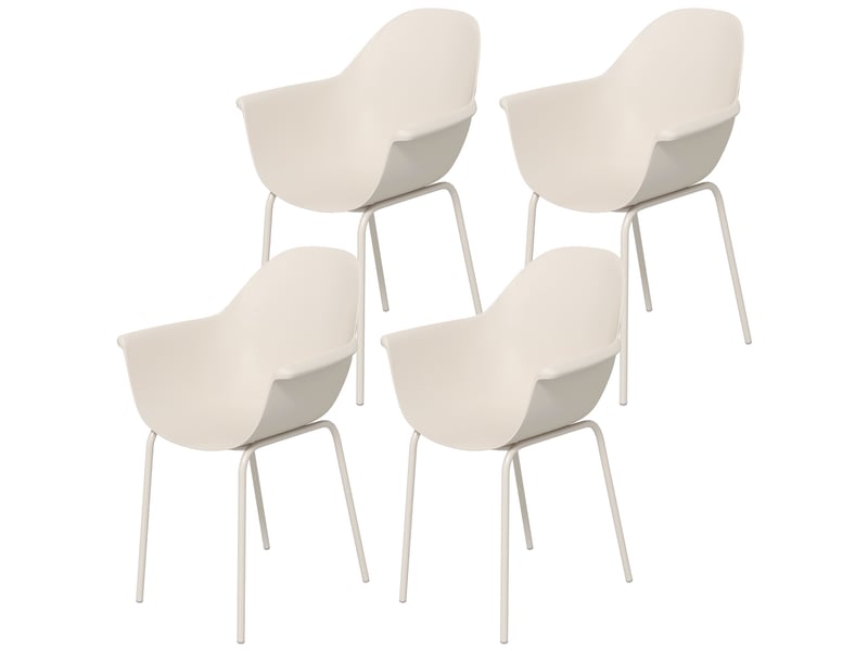 Lot de 4 chaises de jardin en plastique et métal gris 59 x 55 x 84 cm - Conforama B