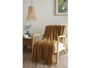 Plaid 125 x 150 cm polyester tricot uni olympia camel