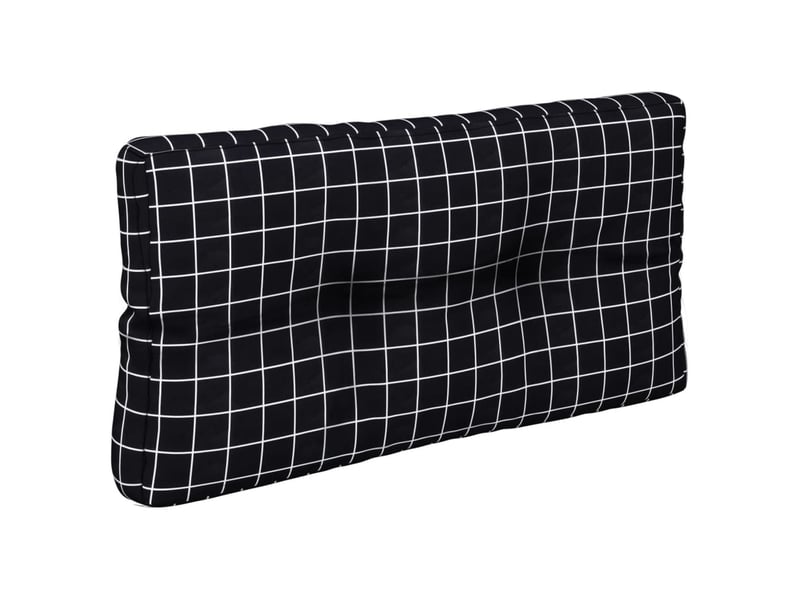  Lot de 2 coussins de palette, coussins de canapé motif à carreaux noir tissu cf59547  - Conforama D