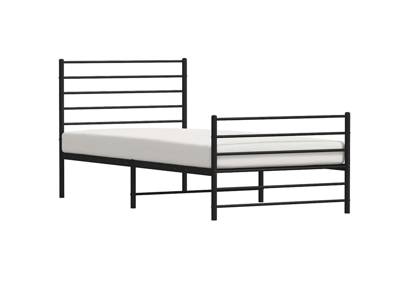  Lit simple- lit adulte -  cadre de lit métal sans matelas avec pied de lit noir 80x200 cm  - Conforama D