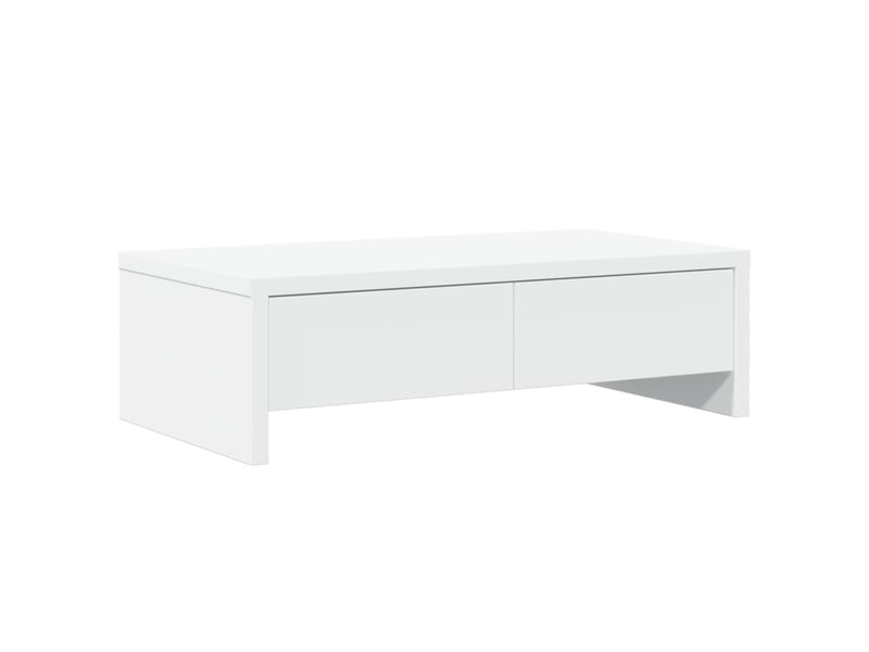  Support de moniteur table meuble bureau avec tiroirs bois d'ingénierie blanc 02_0044935  - Conforama A