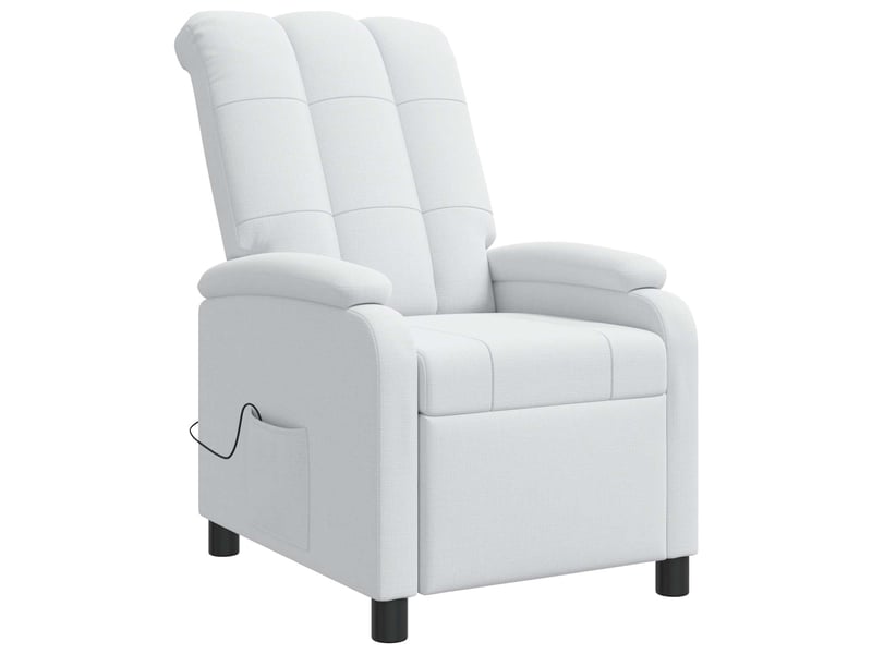  Vidaxl fauteuil de massage inclinable blanc tissu  - Conforama E