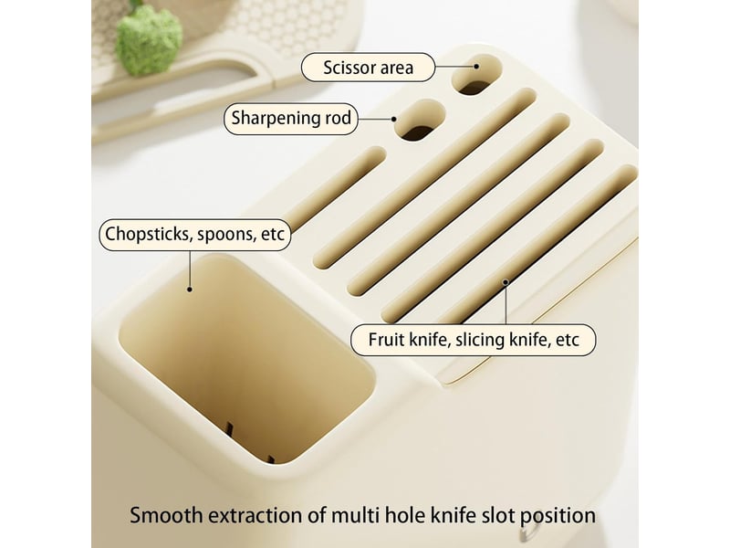  Rangement pour ustensiles de cuisine, multifonction amovible et portable - support pour baguettes amovible - pour ciseaux, aiguisage, fourchettes  - Conforama D
