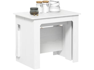 Table à manger pliable, table de cuisine panneau de particules blanc 180x85x75cm