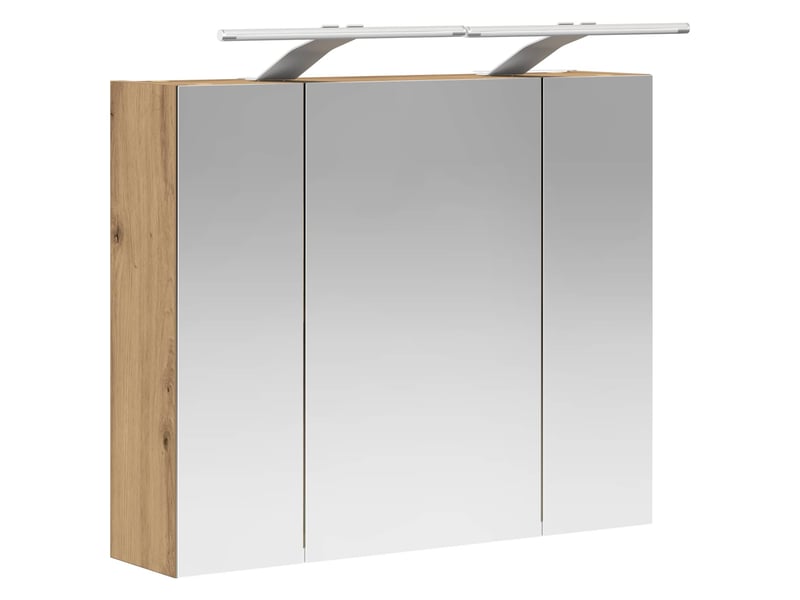  Amoire de salle de bain, meuble de salle de bain avec miroir chêne artisanal shl2411  - Conforama E