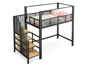 Lit mezzanine 90x200 cm MIVRAY    coloris noir