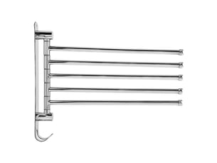 Support mural en acier inoxydable porte serviette rotative, 5 tiges avec crochet, porte