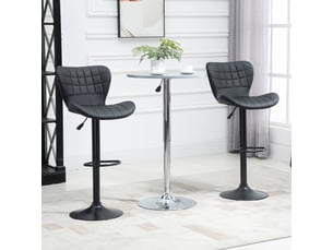 tabouret de bar assise réglable en hauteur  <strong>STILVORA</strong>  - noir hauteur d'assise 61 cm vendu Par paire