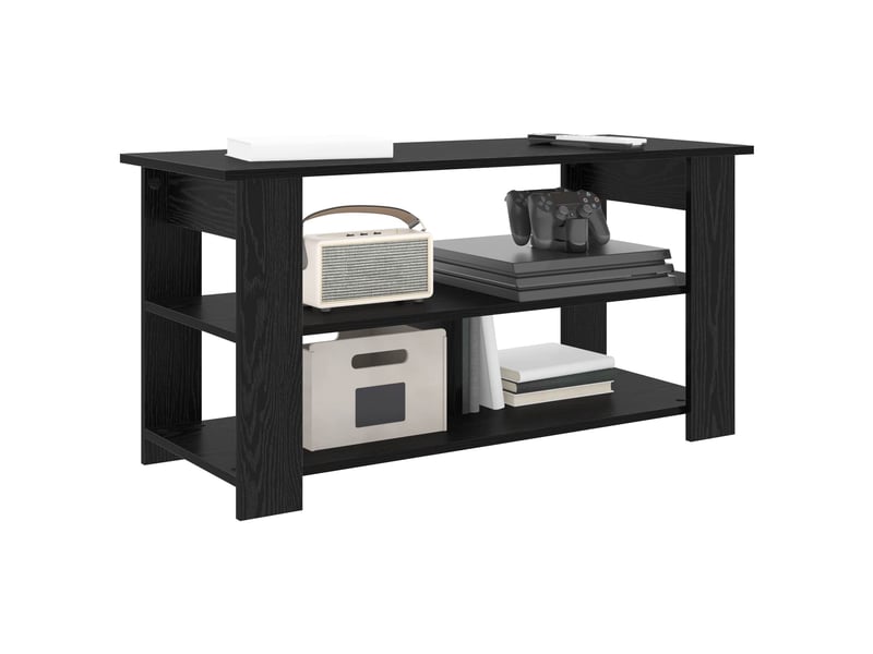  Support de télévision chêne noir 100x40x50 cm  - Conforama C