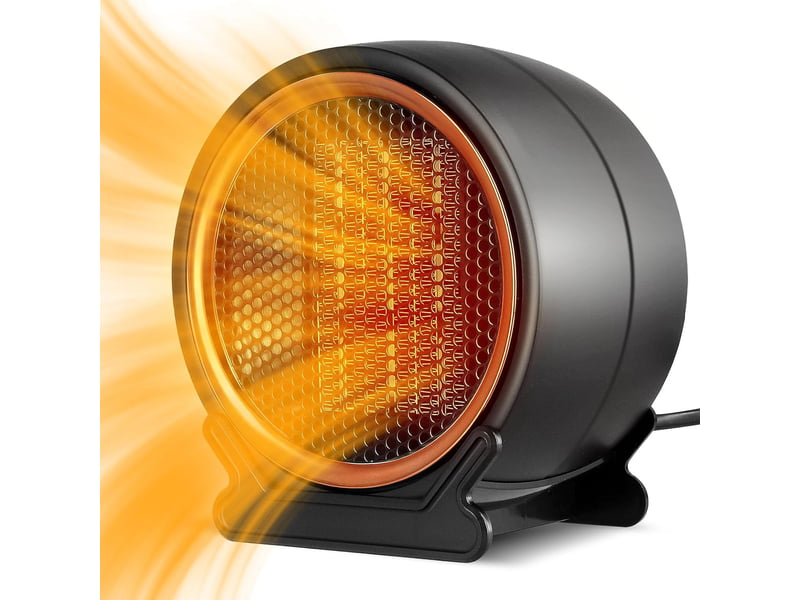 Chauffage soufflant, chauffage auxiliaire silencieux ptc 1200 w, 2 niveaux de chauffage, économie d'énergie, protection contre la surchauffe (noir GTR01899 - Conforama A