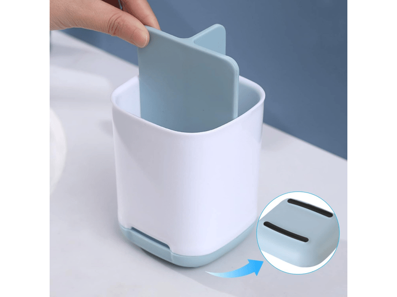  Porte-brosse à dents, boîte de rangement amovible, antidérapant, convient à la maison et aux enfants, bleu  - Conforama D