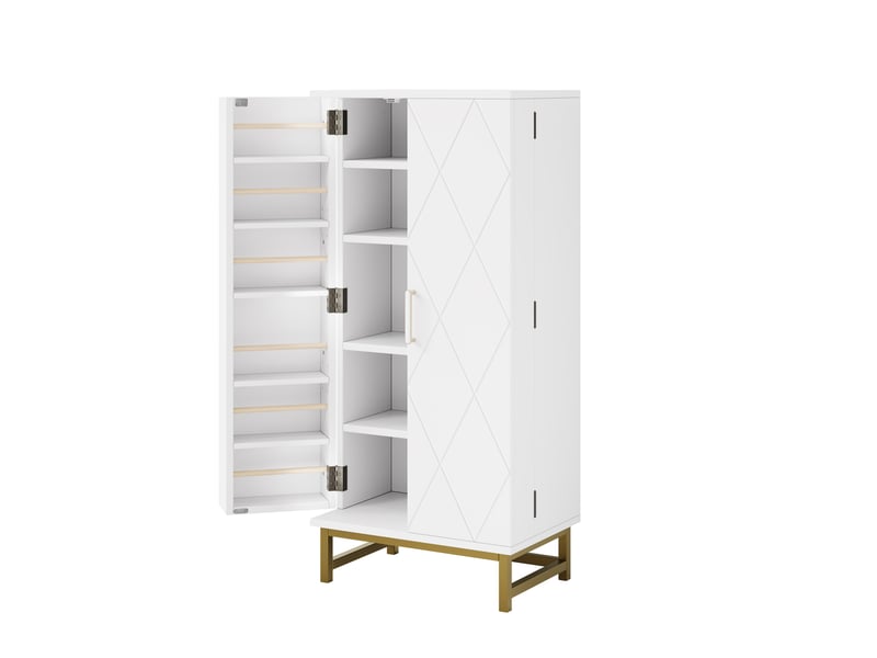  Armoires de cuisine, buffets de rangement, buffets - idéal pour petites pièces dans le salon ou la salle à manger, avec étagères réglables, blanc  - Conforama D
