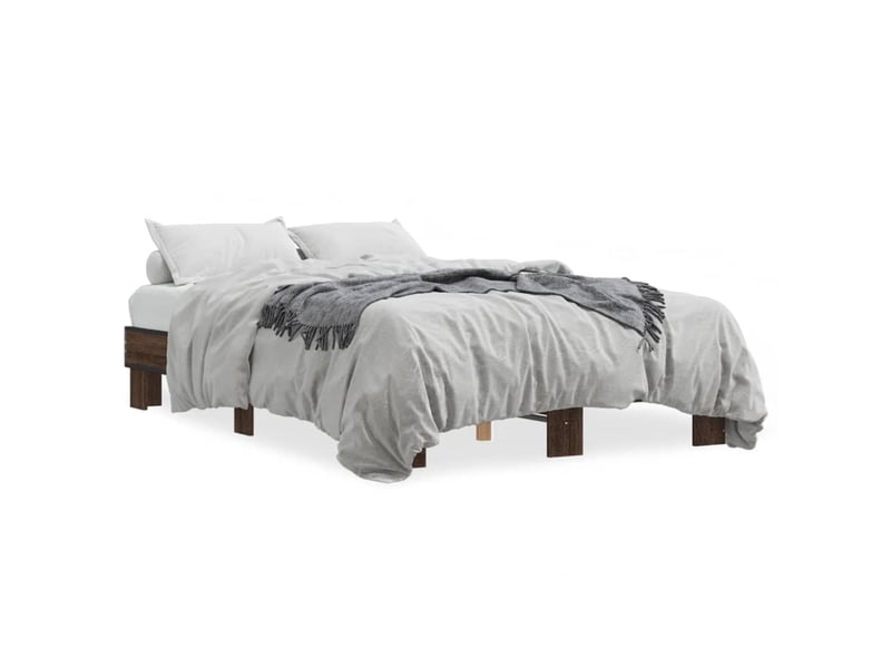  Lit double- lit adulte -  cadre de lit sans matelas chêne marron 135x190 cm  - Conforama A